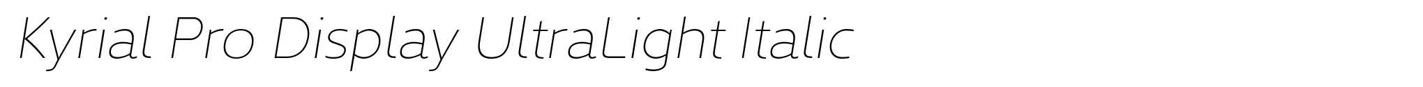 Kyrial Pro Display UltraLight Italic image
